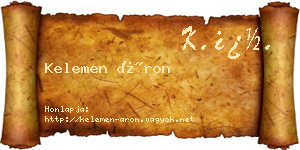Kelemen Áron névjegykártya